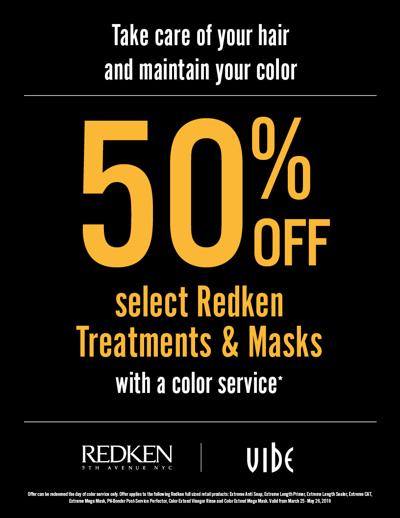 50% Off Redken Treatments & Masks, Vibe